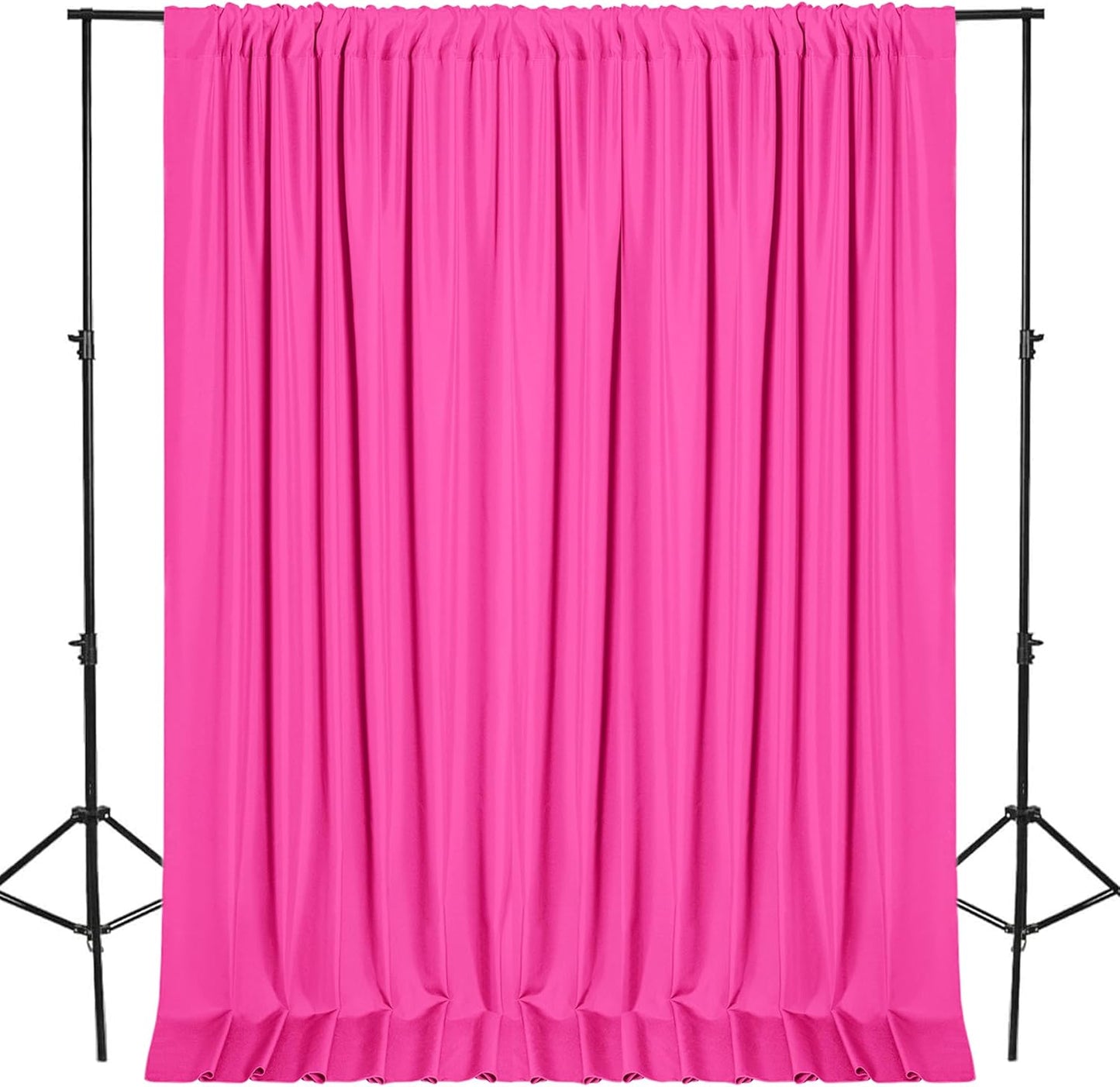 DWCN 10x8 FT Fuchsia Backdrop Curtains for Parties, Photography Backdrop Drapes with Rod Pockets for Wedding Decorations Stage Birthday Family Gatherings, 2 Panels 5ft x 8ft