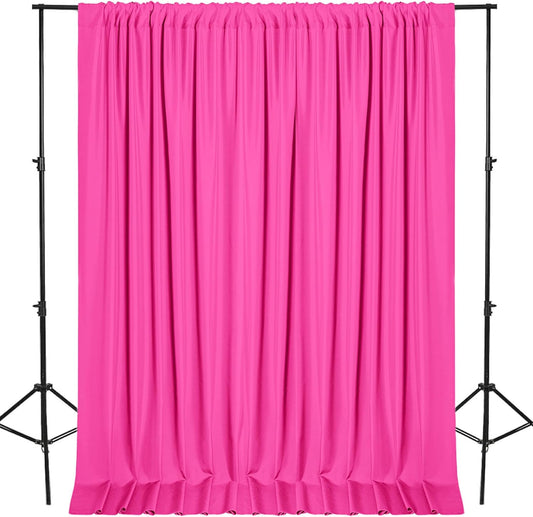 DWCN 10x8 FT Fuchsia Backdrop Curtains for Parties, Photography Backdrop Drapes with Rod Pockets for Wedding Decorations Stage Birthday Family Gatherings, 2 Panels 5ft x 8ft