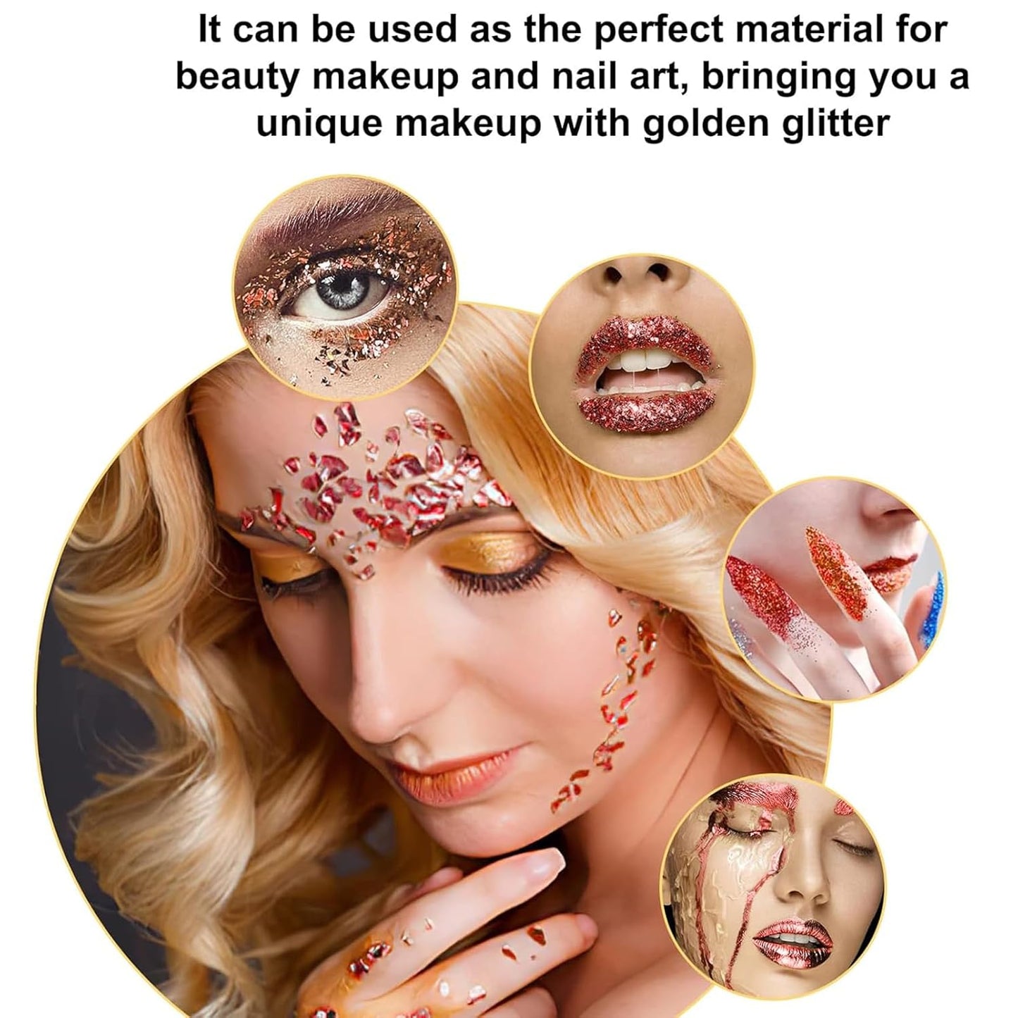 Edible Gold Leaf, Gold Leaf Cake Decoration Gold Flakes Food Gold Foil Decoration Baking Gold Foil Decor Chocolates Decor Gold Leaf Sheets for Cooking Dessert Decoration Crafts Makeup (Rose Gold)