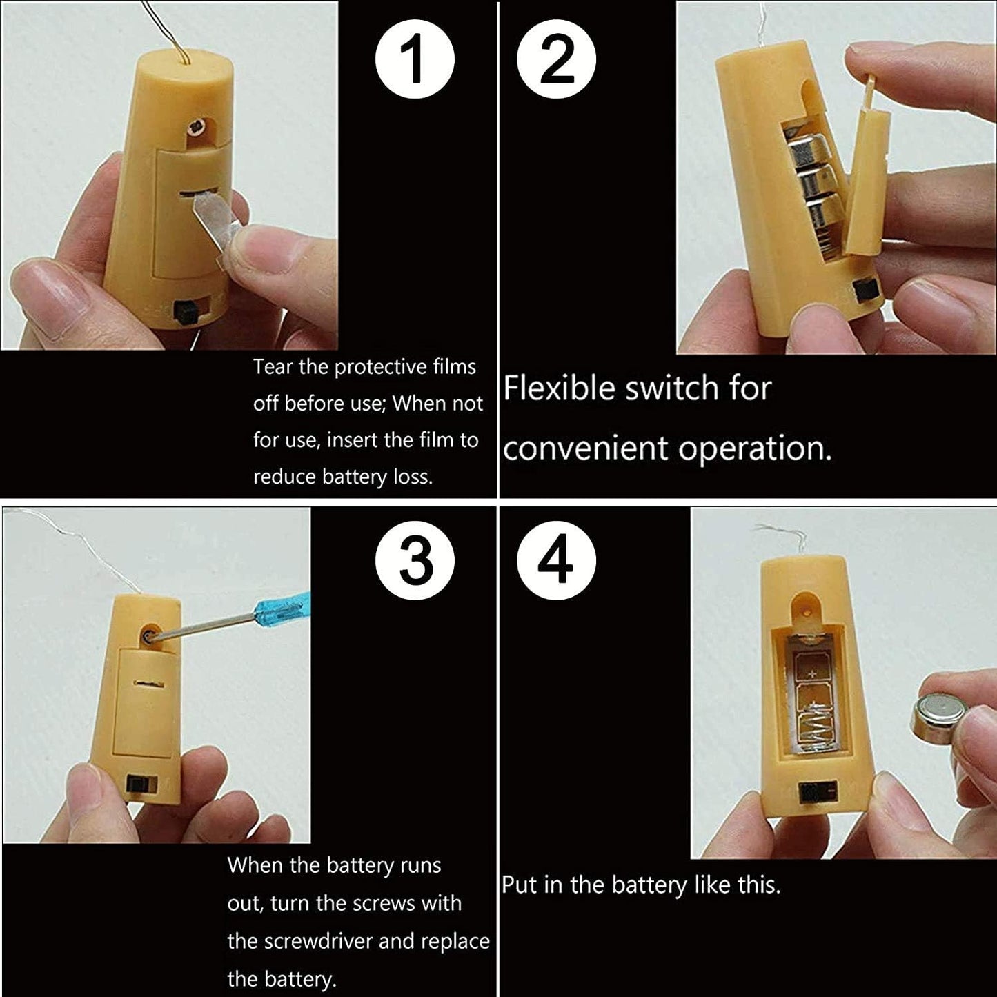 YJFWAL Wine Bottle Lights with Cork,Cork Shape Silver Copper Wire Fairy Mini String Lights,24Pack 20LED Battery Operated for DIY,Party,Wedding,Christmas,Halloween,Decor (Cool White)