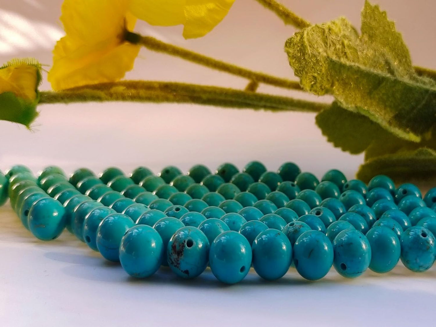 Stone Beads 10mm 60pcs Blue Turquoise Beads Round Loose Gemstones Beads for Bracelet Necklace Jewelry Making (10mm, 61025 Blue Turquoise)