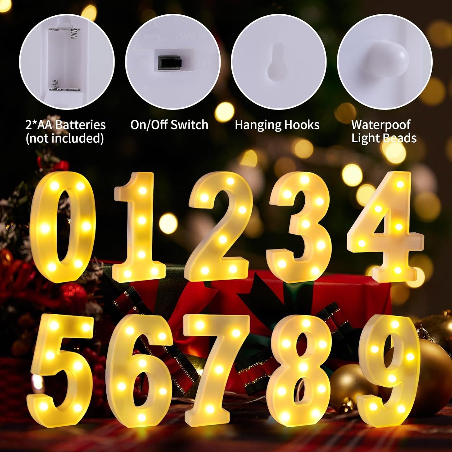 2nd Birthday Decorations for Girls Boys,Two Year Old Birthday Decorations Centerpieces Table,Light Up Numbers 2 Sign Led for Party Backdrop Wall Decor for Wedding Anniversary Numeros De Cumpleanos