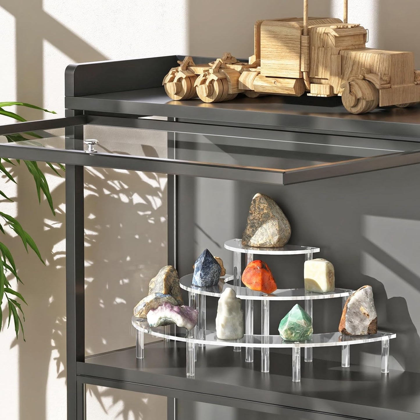 3 Tier Acrylic Display Risers, Half Moon Cupcake Stand, Clear Perfume Organizer, Dessert Stand for Display, Clear Display Stand for Food, Cupcake, Perfume, Collections