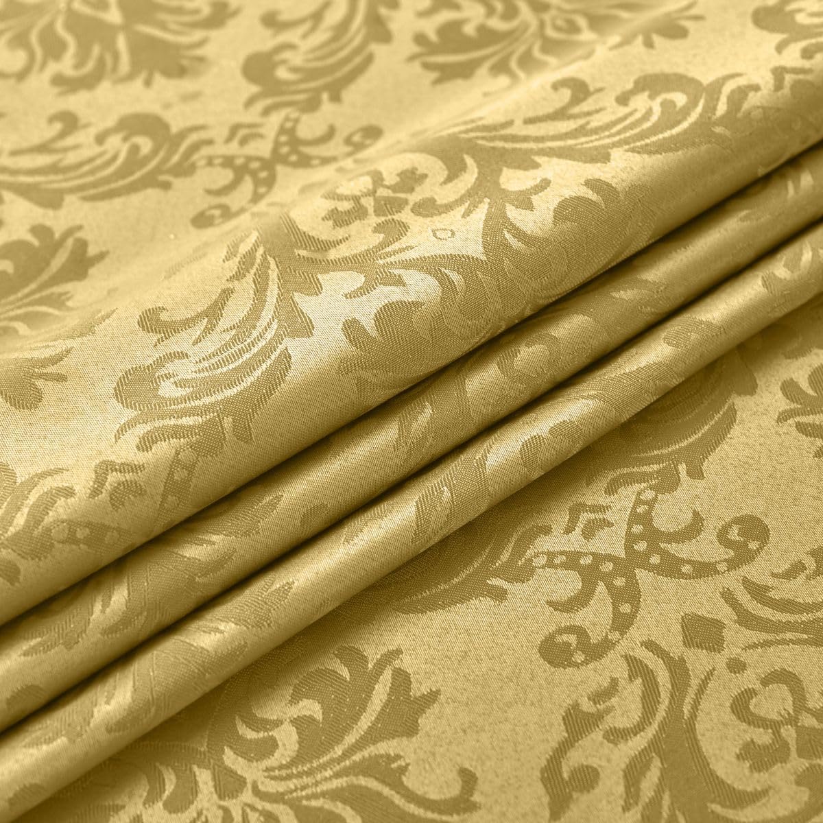 SASTYBALE Jacquard Square Napkin, Damask Wrinkle Resistant Soft Polyester Napkins, Fall Fabric Cloth Napkins for Wedding, Spring, Party, Dinners, Set of 4 (Gold, 20X20 inch Napkin)