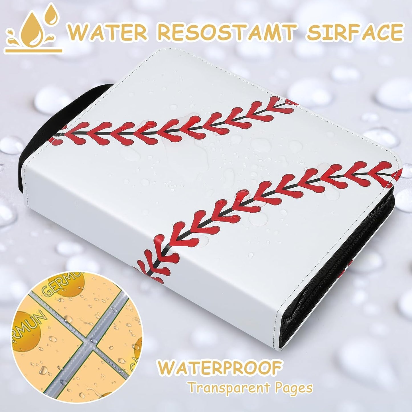 Baseball Card Binder - 9 Pocket, Premium PU Card Book, Card Holder Binder, Compatible with MTC, TCG, Game & Sports Cards