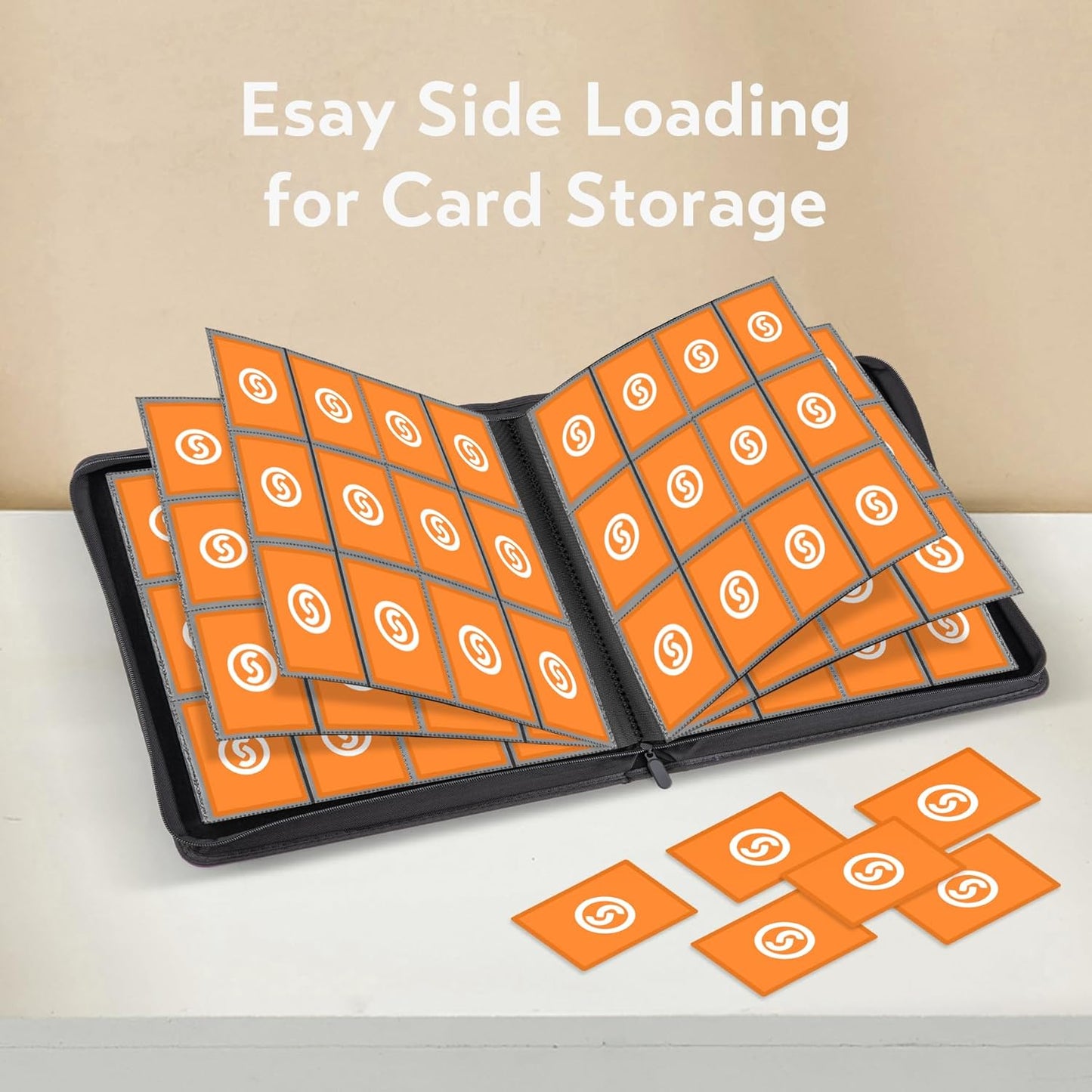 SMYV 12 Pocket Trading Card Binder, Premium PU Cover Card Binder for 720 Cards, Ringless Side Loading Card Collection Album Folders for MTG, TCG, Game Cards & Sports Cards (Black)