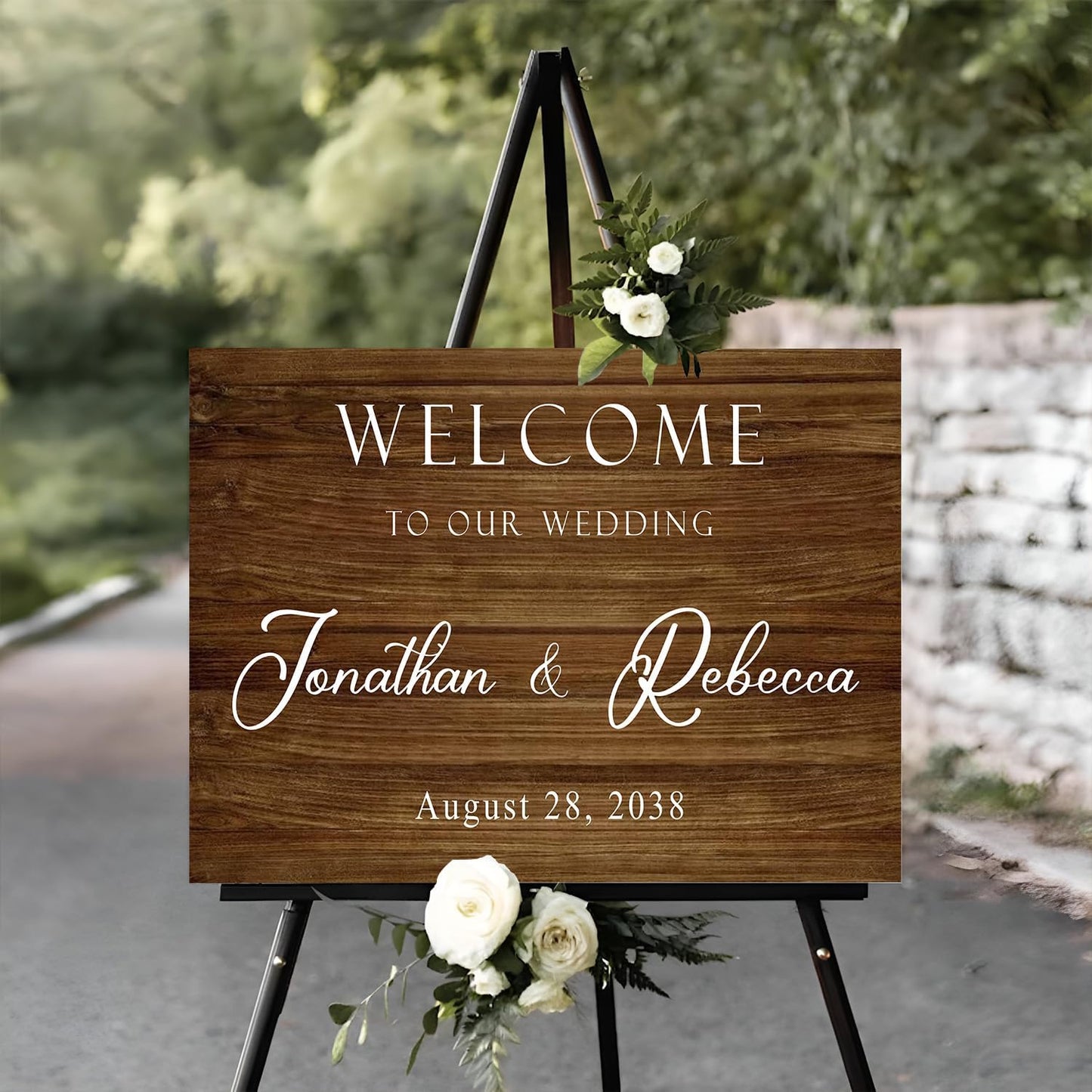 Welcome To Our Wedding Sign, Engagement Party Sign, Stand, Rustic Decorations For Ceremony, Custom Sign