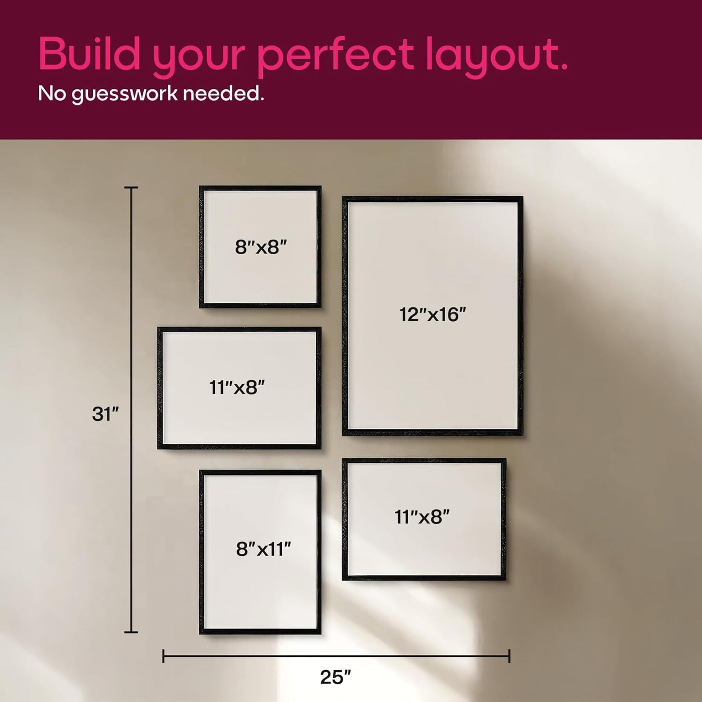 Mixtiles Official - Custom Photo Tiles - Personalized Printed Photos - Magnetic Wall Frames - Adhesive Sticker, No Nails - Various Sizes and Frames - offbeat-set-5-Tile - Frameless