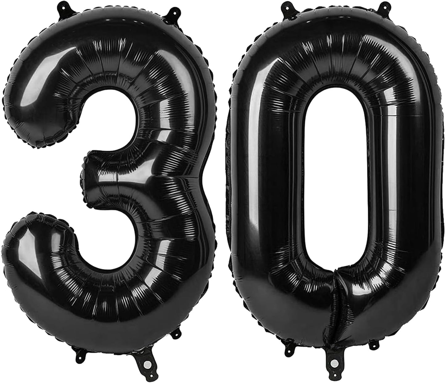 Black Number 30 Balloon, 40 Inch, Birthday Party Decorations, Graduation Supplies