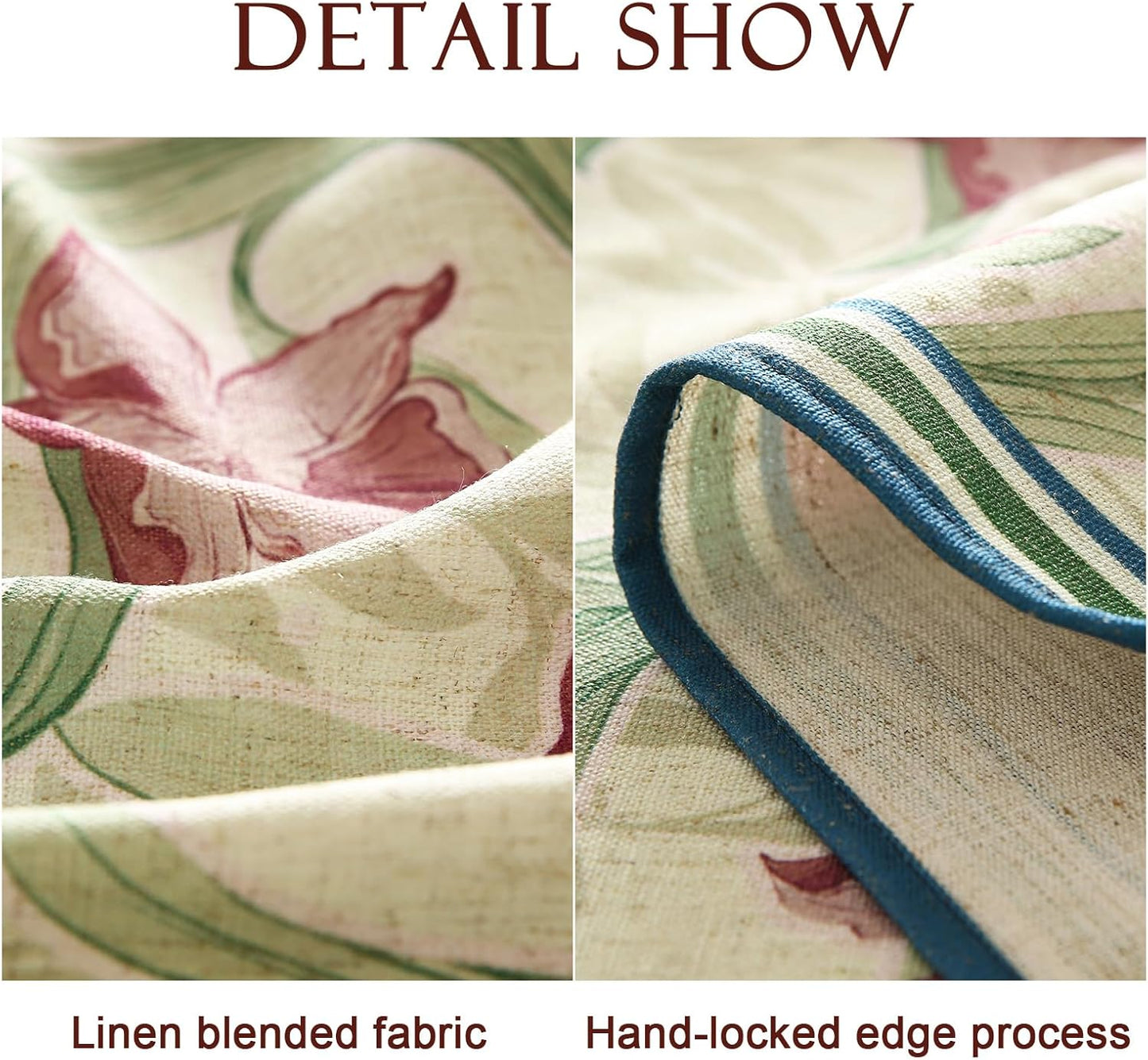 patdrea Designer Linen Small Green Roun Tablecloth,Violets Pattern Vintage French Tablecloths,Floral Decor Table Cover for Kitchen Dining Christmas,Thanksgiving,Tea Party,Diameter 55"-Tara a