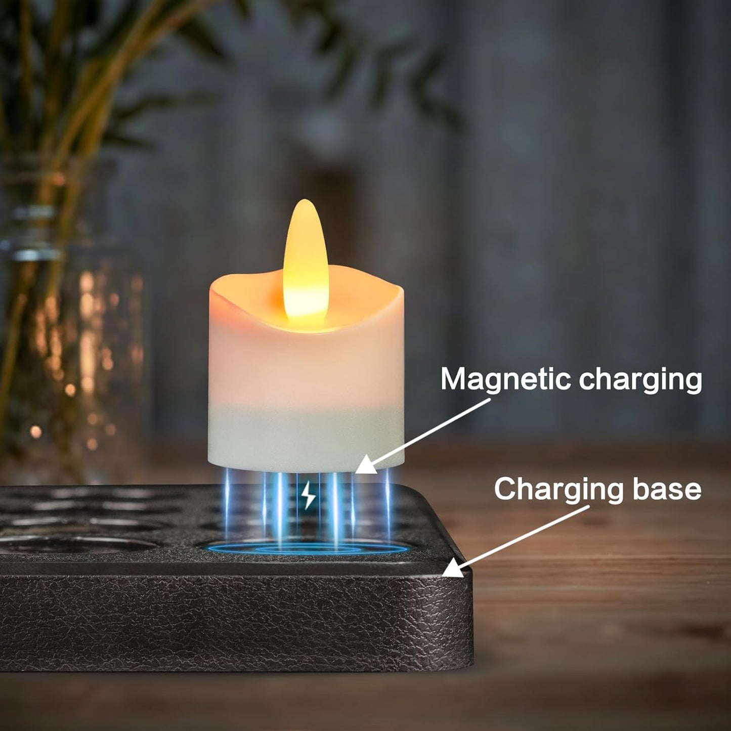 HL Flameless Candles with Remote Timer, 100+Hours Rechargeable Waterproof Battery Operated Tea Lights with Charging Base, Yellow LED Votive Floating Candles for Festival Wedding Home Party Decor-12pc