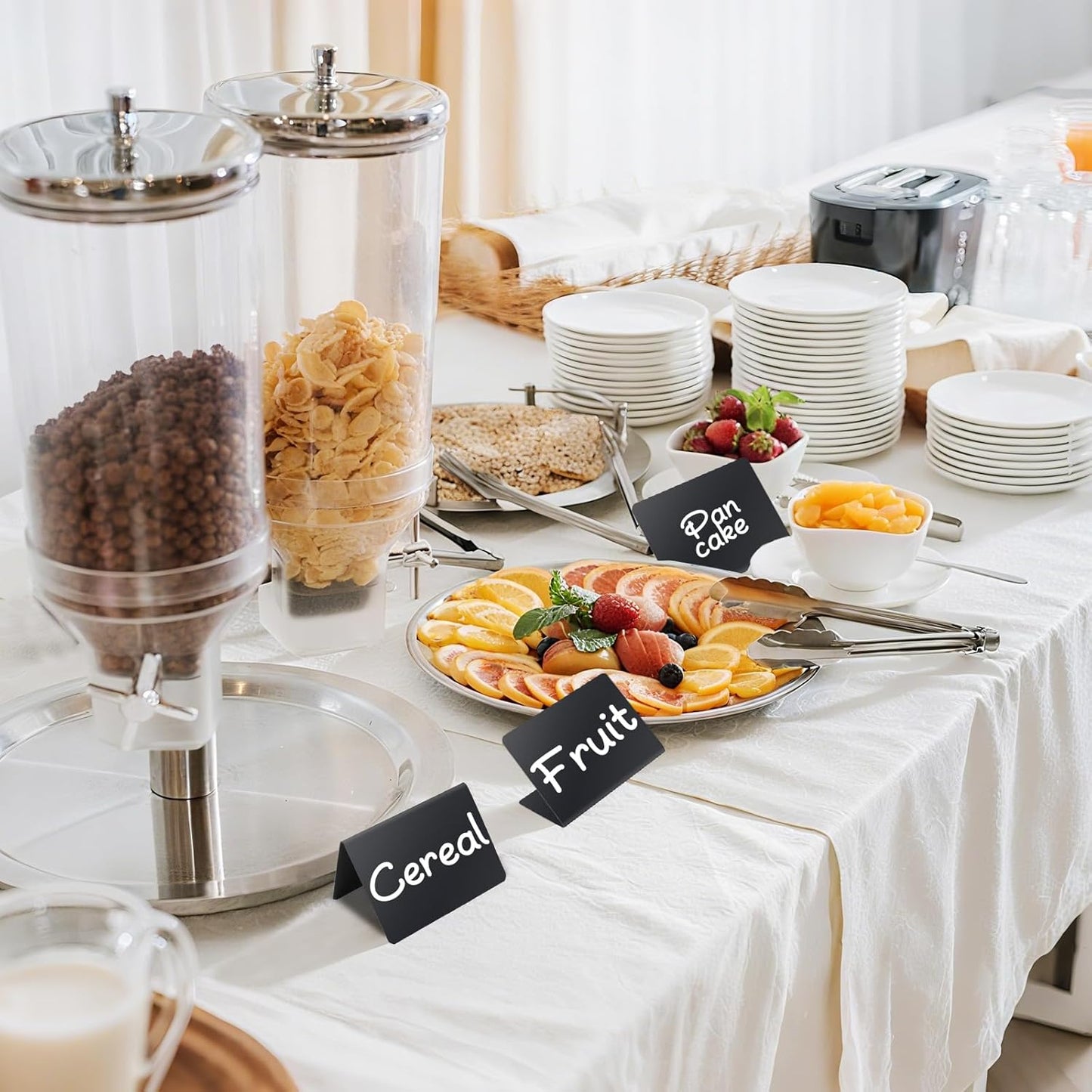 12PCS Mini Chalkboard Signs, 4"x3" Food Labels for Party Buffet, Reusable Table Sign Chalk Board for Weddings, Birthday Parties, Message Board Signs and Event Decoration