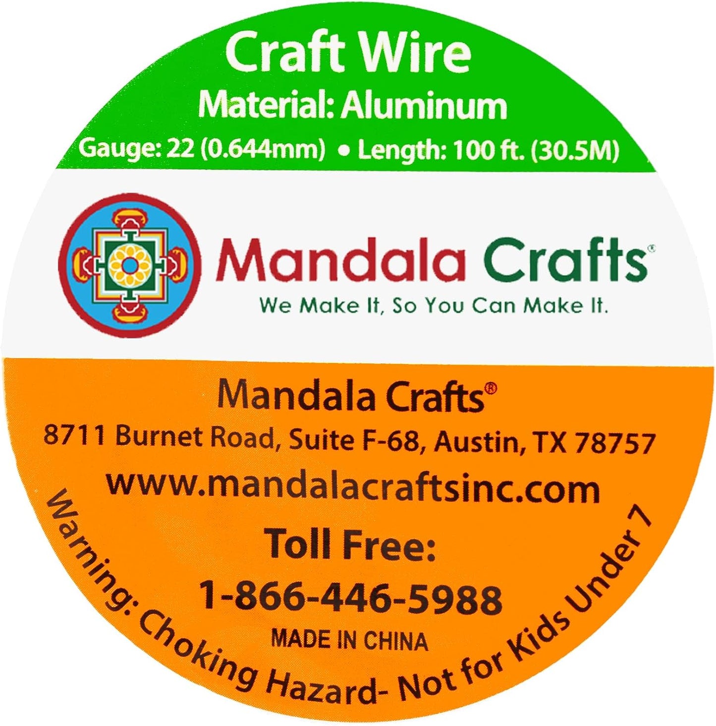 Mandala Crafts 22 Gauge Anodized Aluminum Craft Wire for Jewelry Making - 100 FT Colored Flexible Lime Green Wire - Bendable for Bonsai Armature Crafting Sculpting