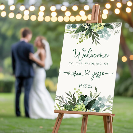 Wedding Welcome Sign Personalized for Ceremony and Reception, Custom Welcome to the Weddings Sign for Celebration Decor, Congrats Happy Poster Vertical & Horizontal - Bride & Groom