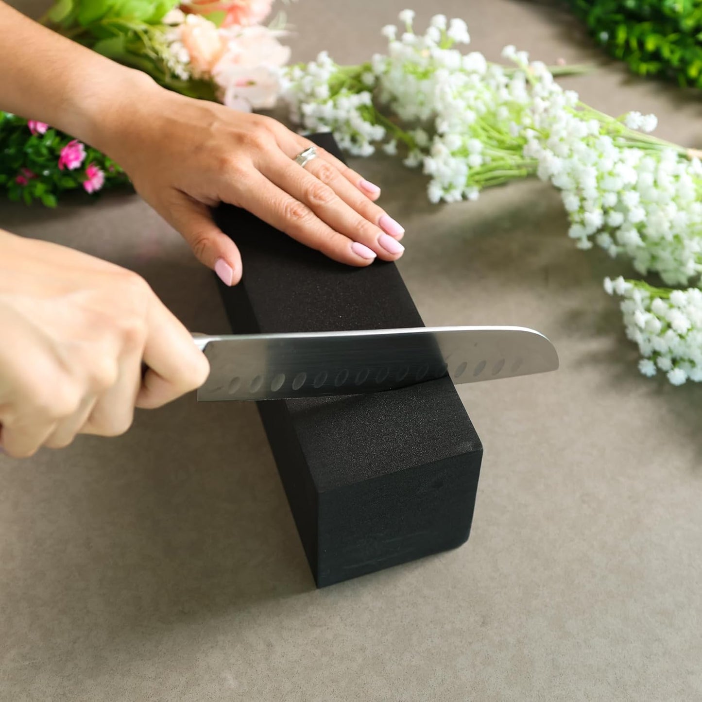 XCEL Floral Foam Blocks - Reusable, Weather Resistant Foam - Perfect for Fresh & Artificial Flower Arrangements, Crafts, Planter Boxes, Home Decor & More - 4-Pk, Black (9” x 3” x 3”)