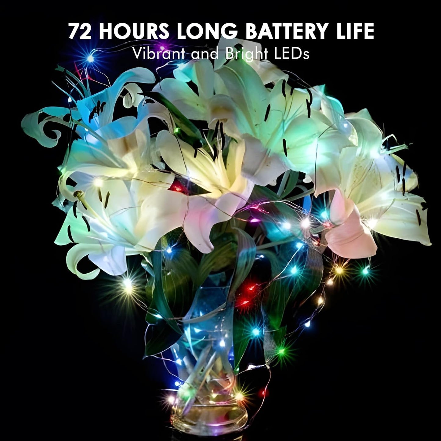 12 Pack Fairy Lights Battery Operated String Lights，7FT 20LED Waterproof Silver Wire Christmas Lights Outdoor,Firefly Mini Lights for Bedroom Party Birthday Wedding Home Decor