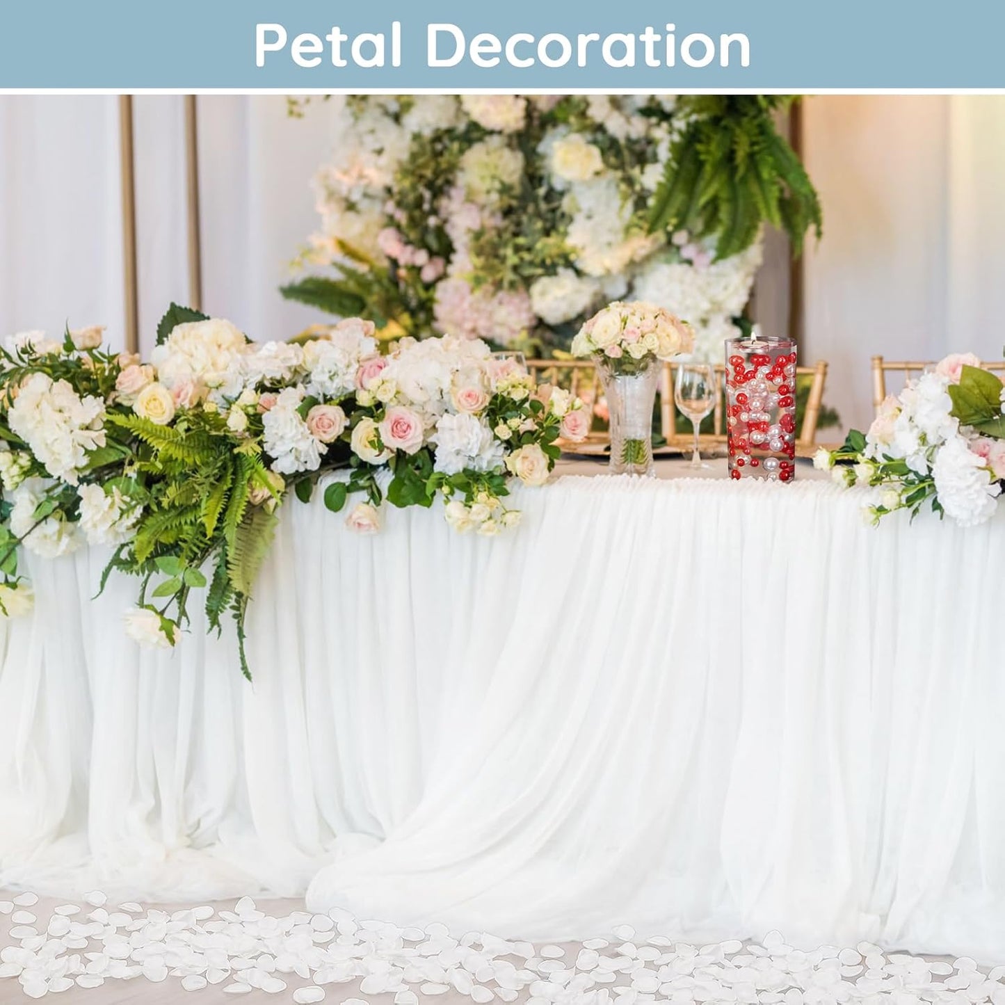 Suream White Silk Flower Petals, 300 Pcs Flower Girl Scatter Petals for Wedding Decorations, Table Centerpieces Party Bridal Showers Birthday Wedding Ceremony Decor