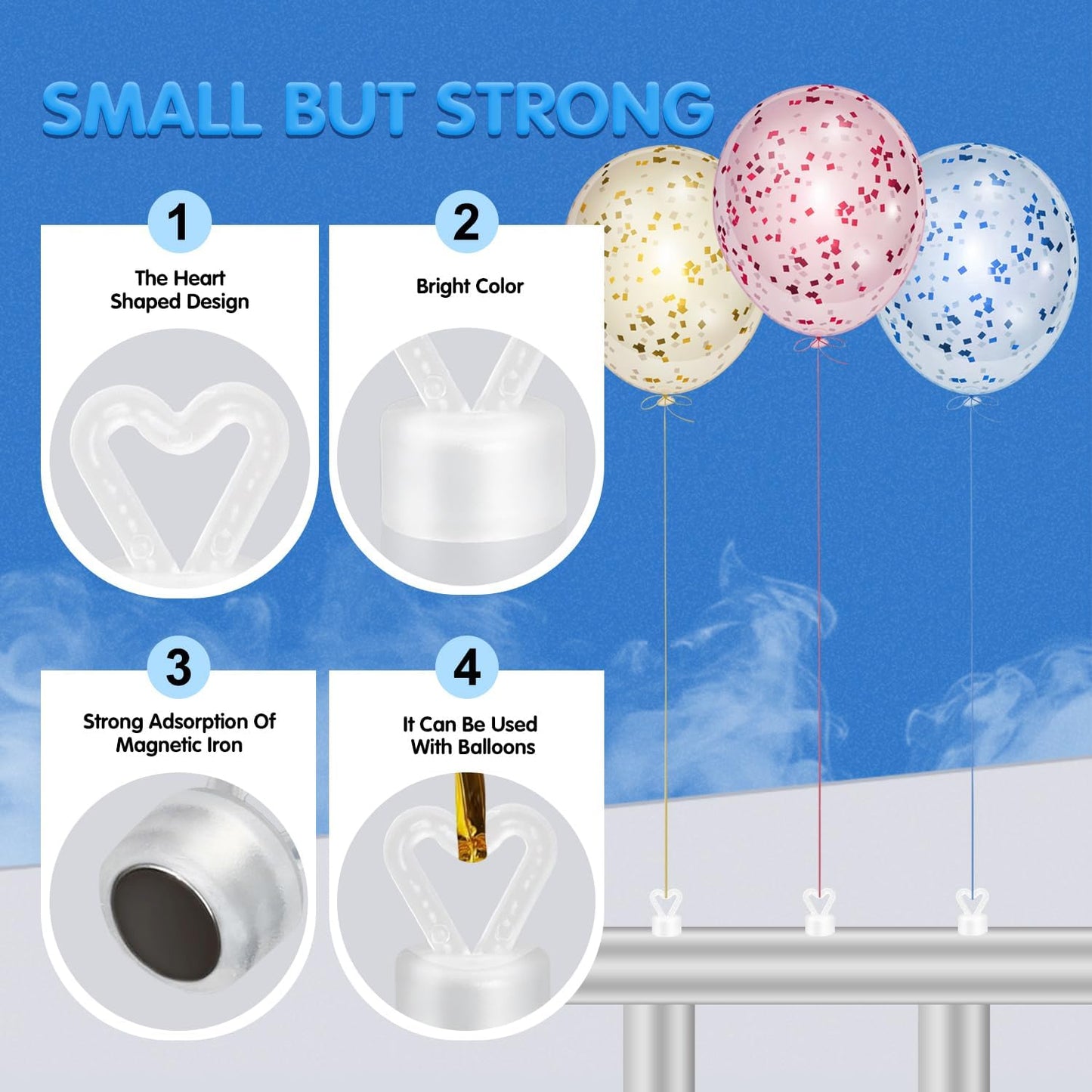 24PCS Balloon Weights Metallic Table Centerpiece Holders For Helium Balloon Accessories Small White Pendant For Birthday Wedding Chrismas Party (Heart)