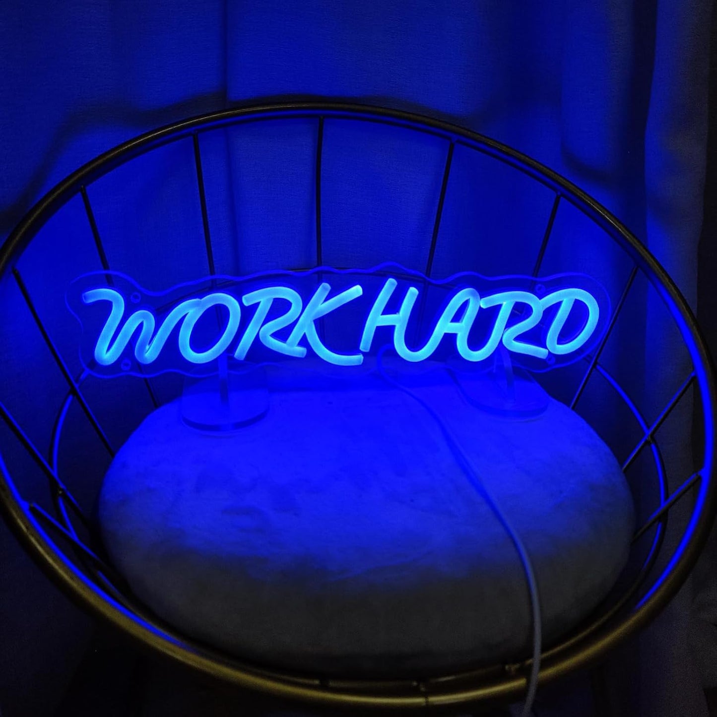 Work Hard Neon Signs for Wall Decor, Neon Light Sign LED Signs for Wall Light Signs Wall Decor for Office Man Cave Beer Bar Pub Restaurant Birthday Party, 15.3" x 3.4"