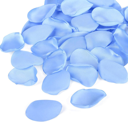 Artificial Silk Rose Petals 300pcs Blue Flower Petals for Wedding Flower Girl Romantic Night Table Centerpieces Party Favors Confetti Anniversary Decoration(Blue)