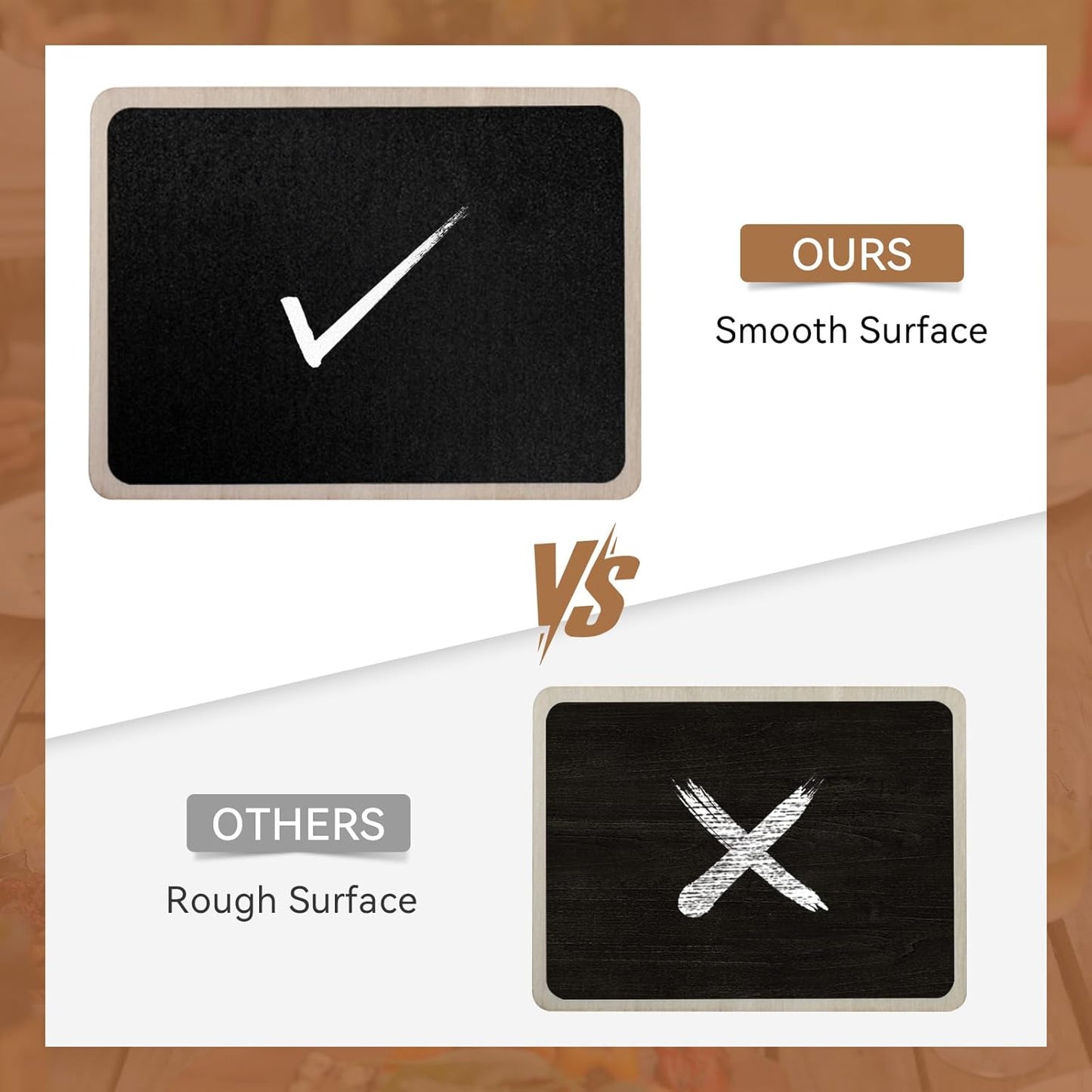 Mini Chalkboard Signs with Stands – Wooden Food Labels for Party, Buffet & Wedding – Includes 2 Chalk Markers – Mini Chalkboards for DIY Crafts & Food Display