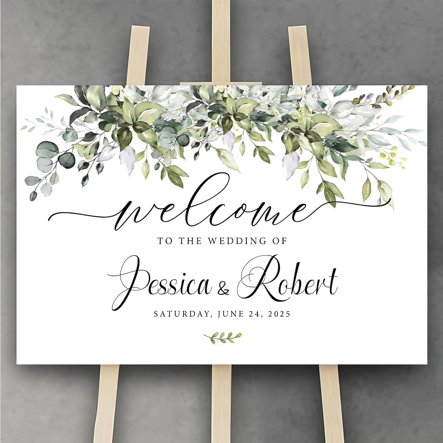 Generic Personalized Wedding Welcome Sign, Rustic, Modern, Plastic, 18x27 Inch, Wedding Decor, Indoor/Outdoor