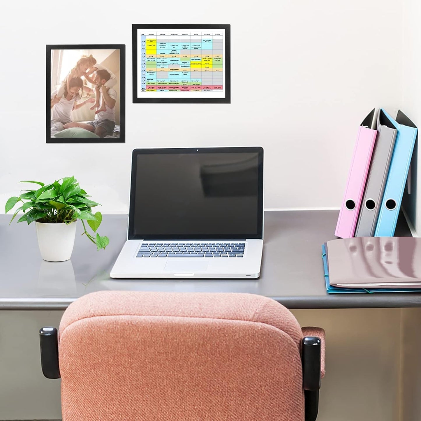 CRUGLA 8.5x11 Magnetic Frame Sheet with Self Adhesive Backing, Poster Certificate Carft Picture Photo Frame for Refrigerator Office Glass Window Door Cubicle Tile, 12 Pack