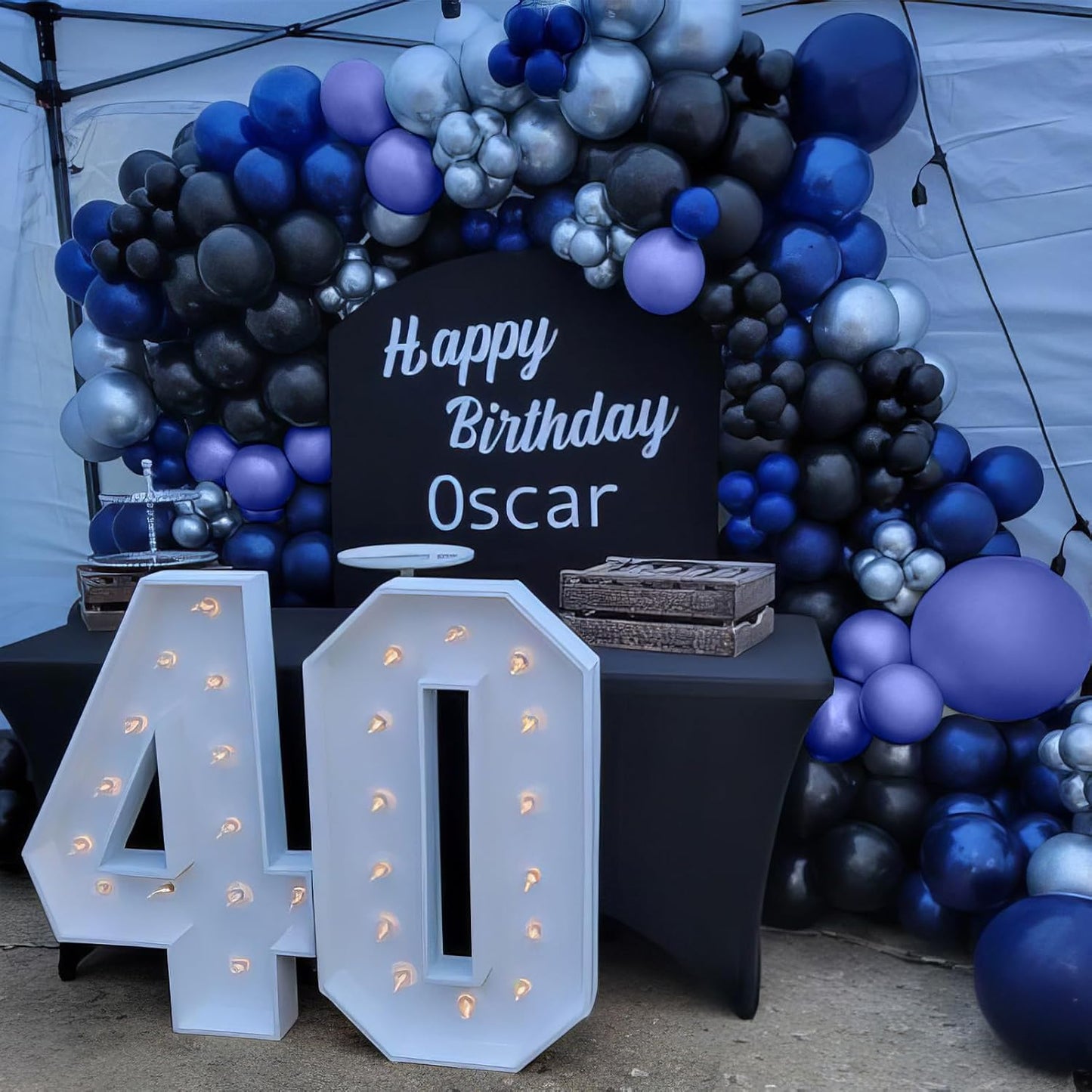 Blue and Black Balloons, Navy Blue and Silver Balloons Metallic Silver Dark Blue Balloon Party Latex Balloon Black Blue Ballons for Kids Adults Birthday Space Party Wedding Baby Shower