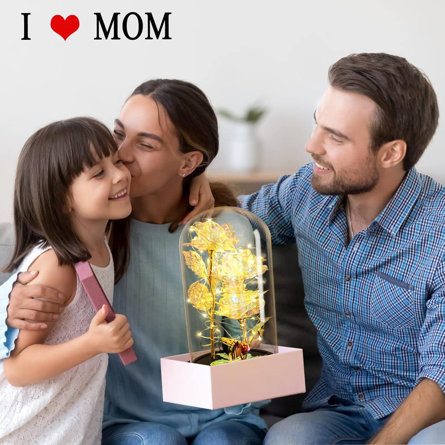 Beauty and The Beast Rose,Birthday Gifts for Women,Colorful Rainbow Up Rose in A Glass Dome,Gifts for Mom,Women,Wife's,Grandma Wife Anniversary,Valentines,Thanksgiving,Christmas,Wedding