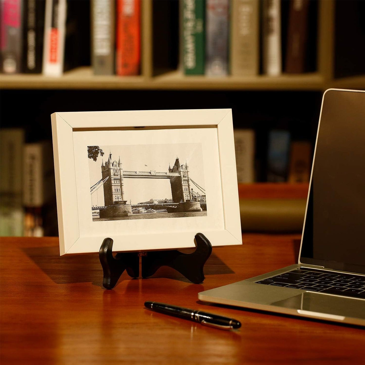 Tatuo 4 Packs Wooden Display Stand Decorative Plate Stands for Display Picture Frame Holder Easels