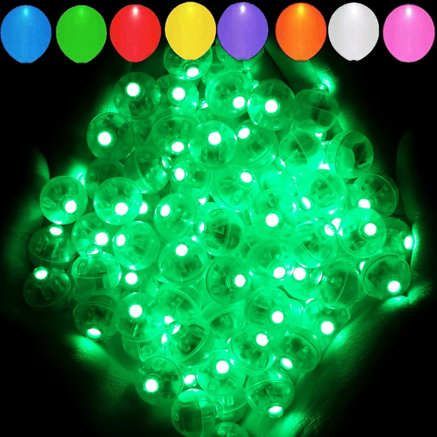 Aogist 200pcs Green Balloon Light,Long Standby Time Waterproof Mini Ball Light,Round LED Flash Lamp for Paper Lantern Balloon Party,Wedding,Birthday,Festival,New Year and Christmas Decorative