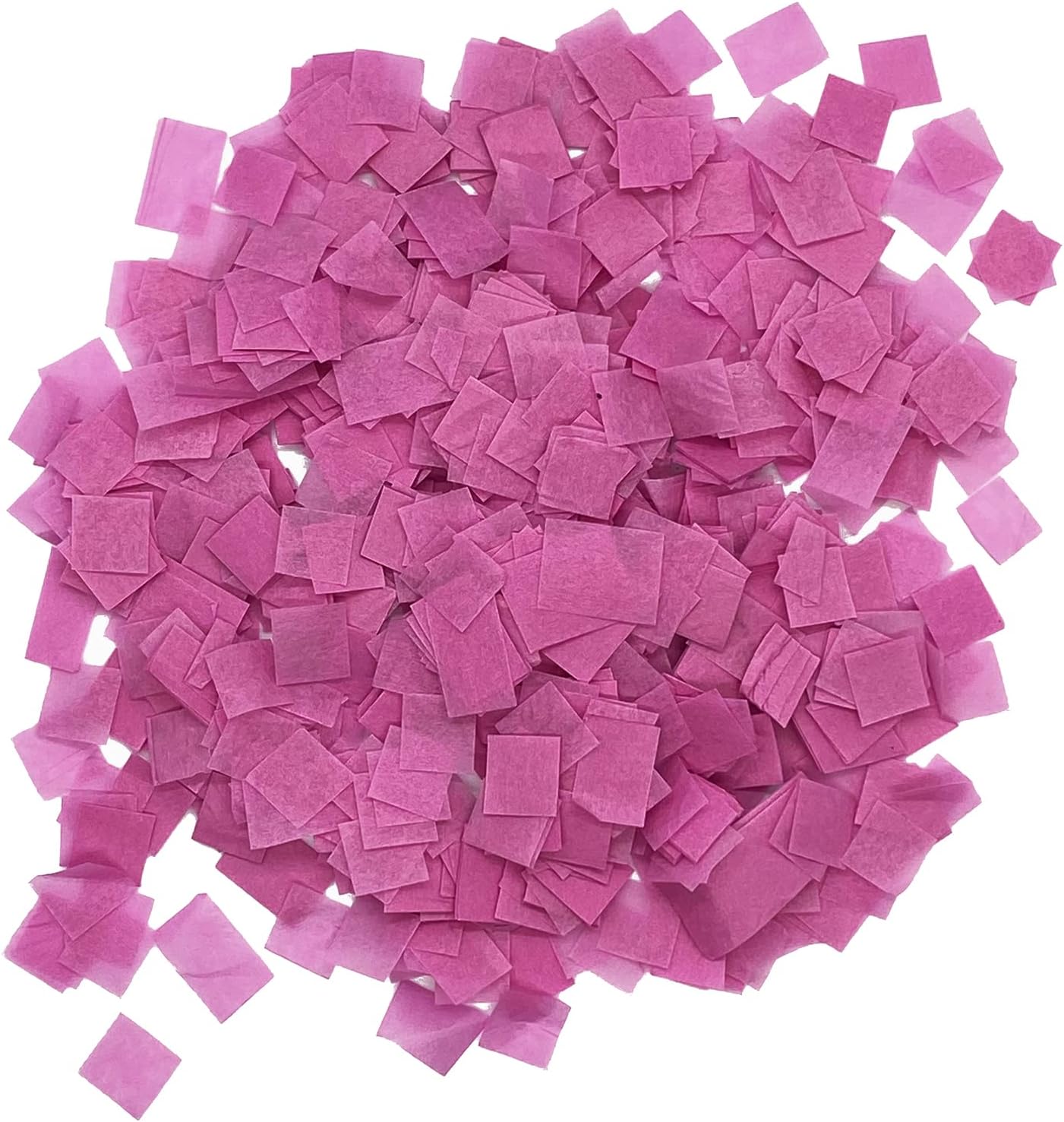 Biodegradable Tissue Confetti Squares, Pink Color – Ultimate Confetti Fluttering Tissue Paper Squares for Confeti Cannon and Launcher Use, Table Decorations, and More (20 Handfuls per Bag, 1 lb)