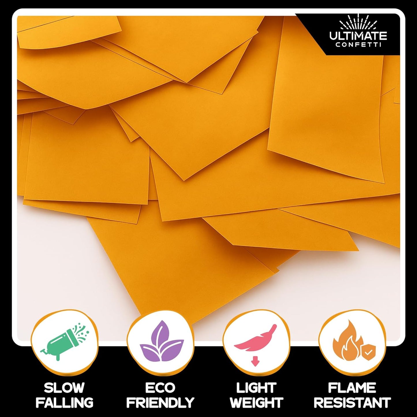 Orange Tissue Paper Confetti - Rectangular Fluttering Biodegradable Confetti for Cannon and Launcher use – Best for Wedding, Parties, Concerts and Live Events - 1 lb, 16 oz
