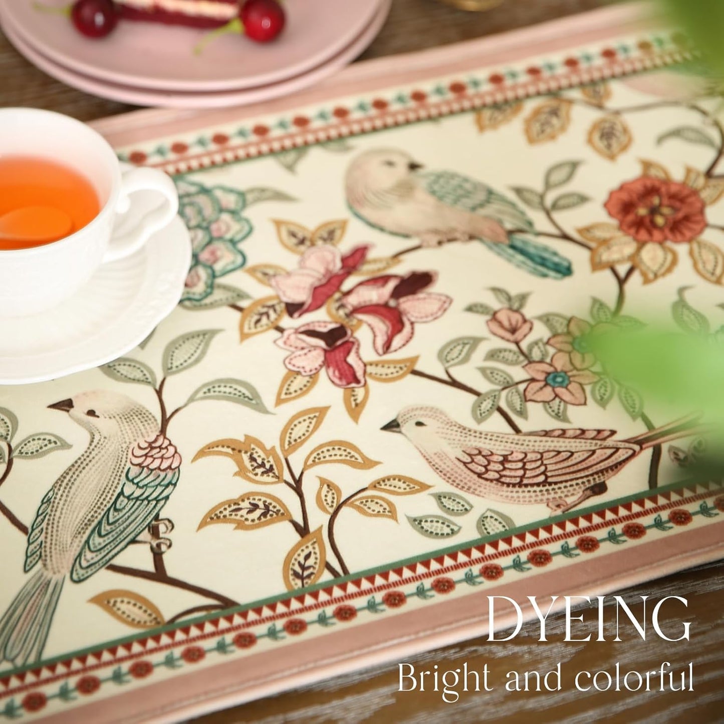 patdrea Velvet French Table Runner Farmhouse for Home Kitchen Dining Decor Parties Family Dinners Wedding 12"*102"