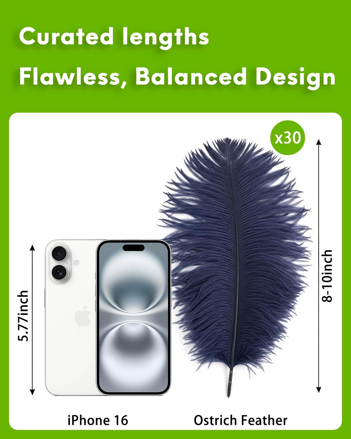 NEWONG 30pcs Navy Blue Ostrich Feathers Natural Bulk 8-10inch(20-25cm) Vase Craft Wedding Home Party Centerpieces Christmas Day Decoration