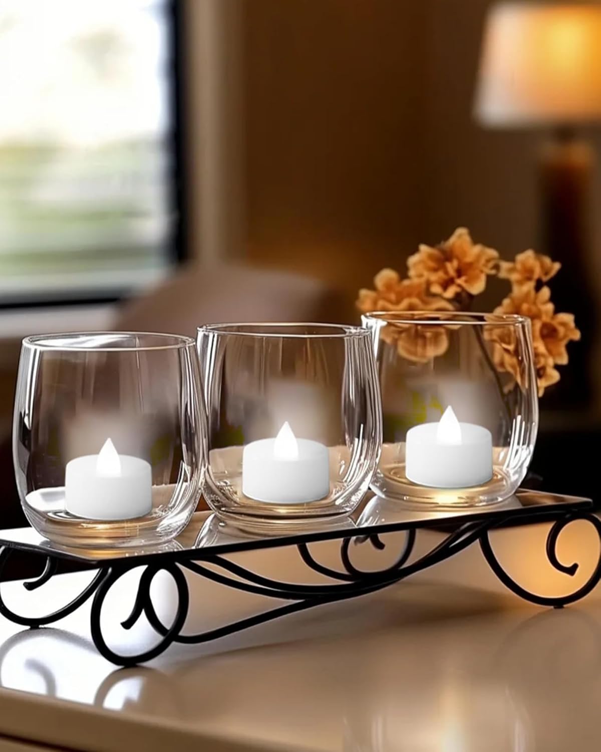 Homemory 12pcs Flameless LED Tea Lights with Remote & Timer, 400+Hours Realistic Flickering Battery Candles for Seasonal, Tabletop, and Centerpieces Decor