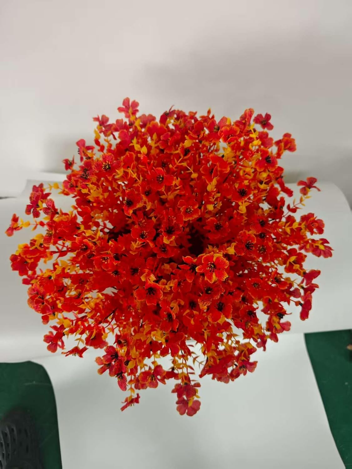 Faux Flower Daisy with Eucalyptus Leaves Fake Plants Greenery Boxwood Outdoor Indoor Garden Home Decoration Porch Patio (F-Orange)