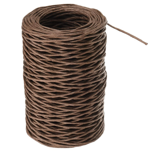 PATIKIL 164 Feet Floral Bind Wire Wrap Twine, 2mm Florist Wire Iron Wire Paper Covered Vine Wrapping Binding Wire for Flower Bouquets, Brown