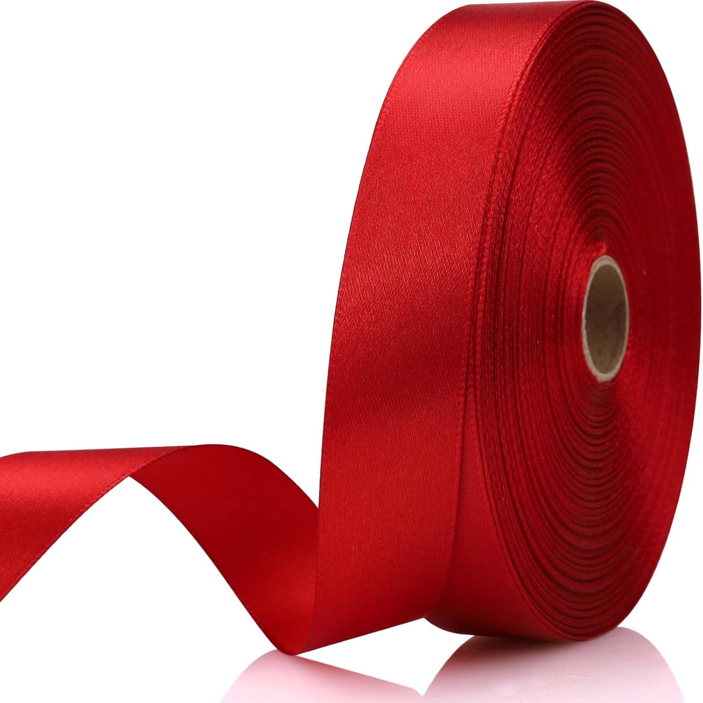 Wine Red 7/8 Inch 60 Yards Satin Craft Ribbon - Single Face Polyester Ribbon for Handmade Roses, Gift Wrapping, Timeless Flower, Bouquets, Wedding and Party Decoration