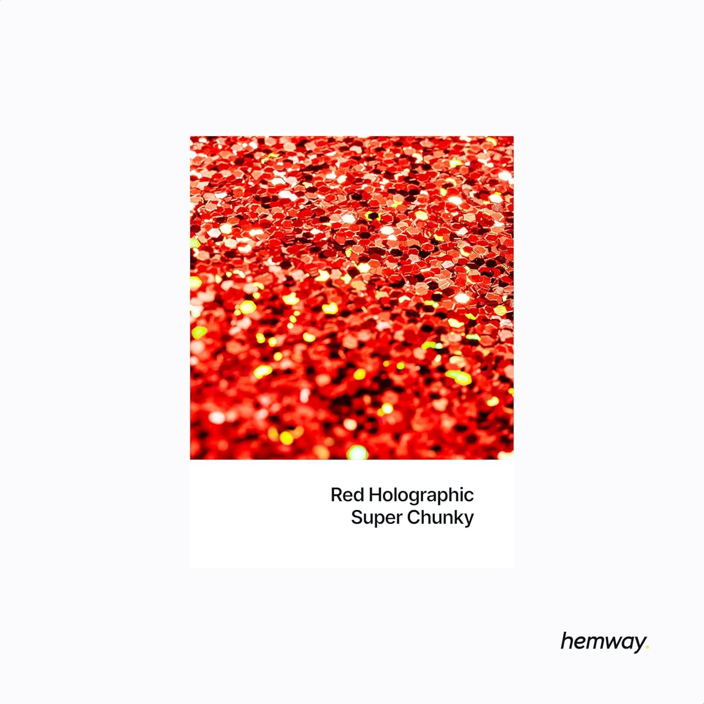 Hemway Red Holographic Eco Friendly Craft Glitter 100g / 3.5oz - Biodegradable Vegan Sustainable for Arts Crafts Schools Paper Glass Decorations - 1/8" 0.125" 3mm