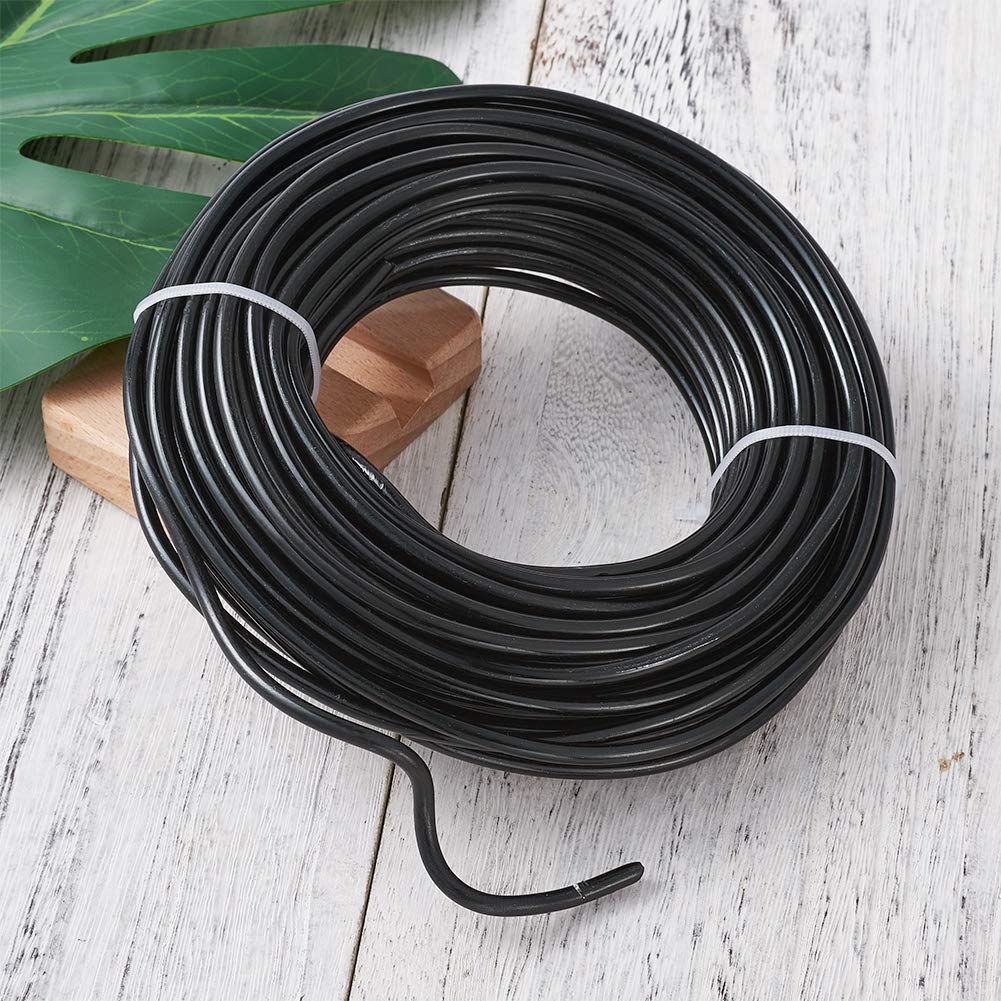 Fashewelry 52 Feet 4mm Black Aluminum Wire Bendable Metal Craft Wire for Beading Sculpting Jewelry Making