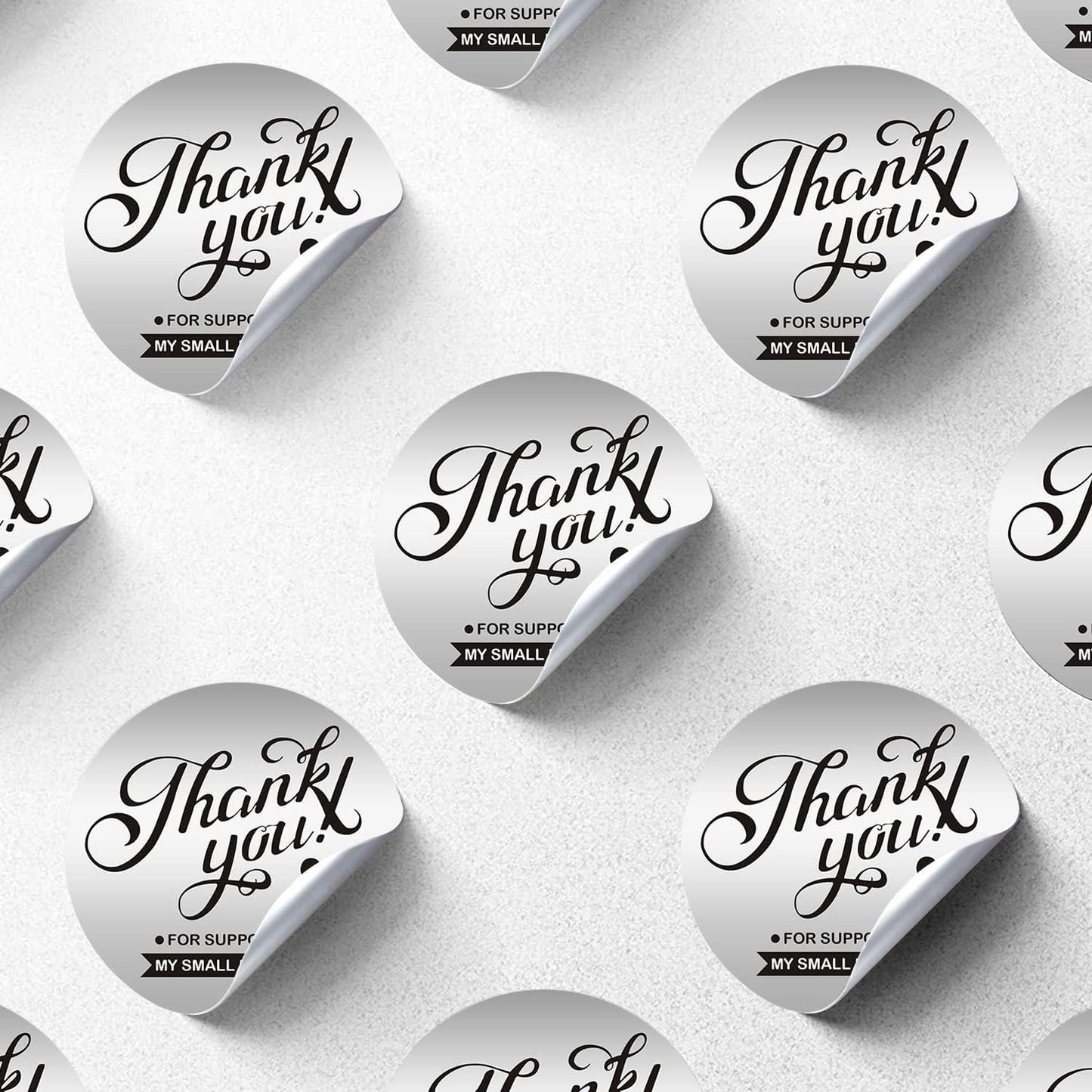 Custom Logo Stickers for Business, Personalised Logo Labels - Any Shape, Waterproof, Glossy (Silver Matte)