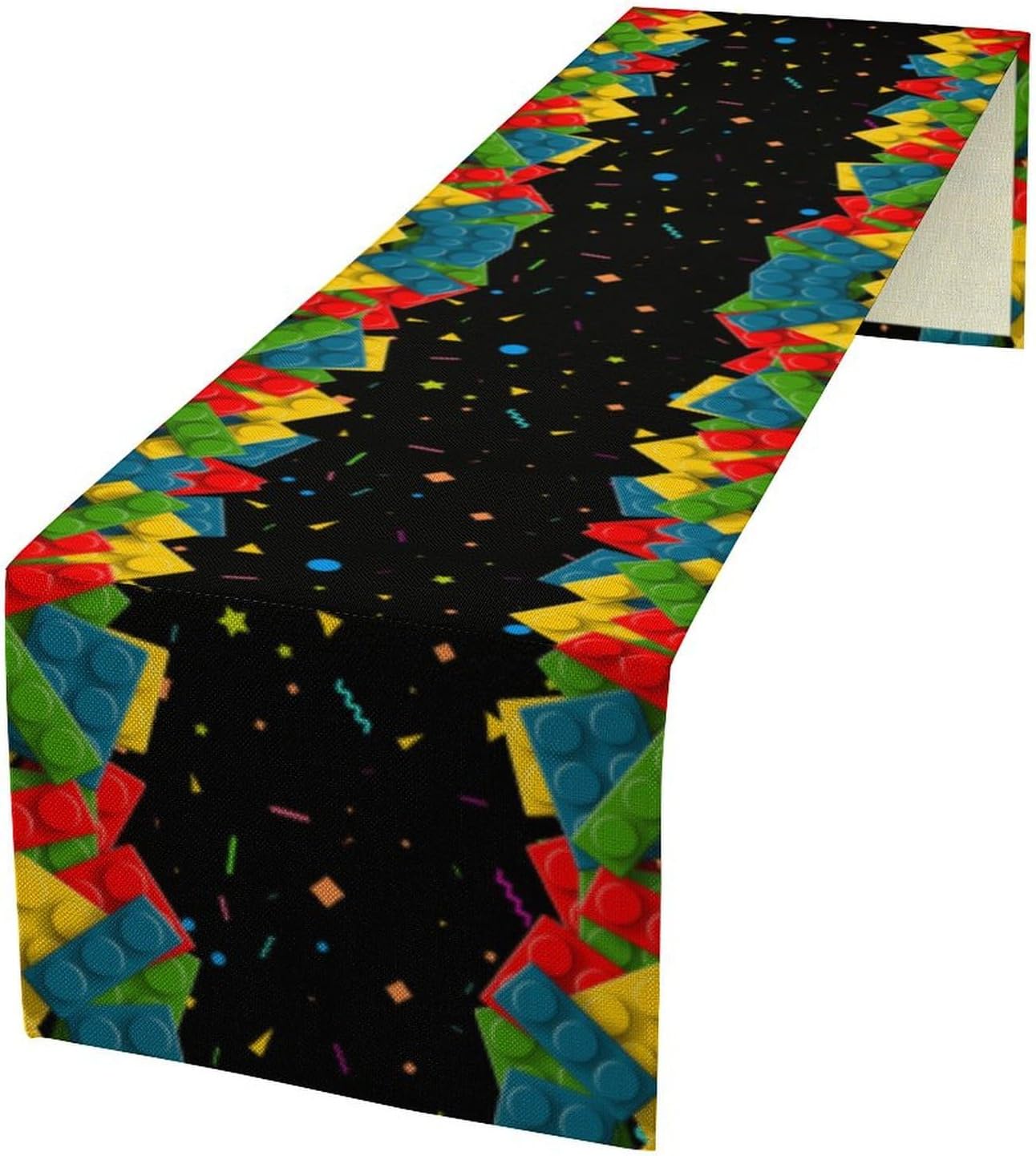Building Blocks Table Runner Party Celebrating Colorful Blocks Table Runner for Kids Teens Bedroom Living Room Kitchen Birthday Party Decor Table Runner 13x120 Inch