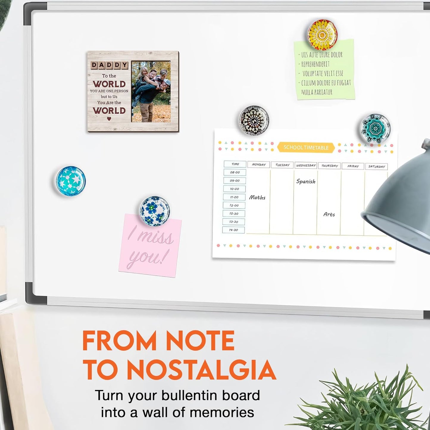 Magnetic Picture Frames - DADDY YOU ARE THE WORLD - Christmas Gift Birthday Gift for Dad - Unique Magnet Photo Frame For Men - Magnetic Frames for Refrigerator, Locker & More