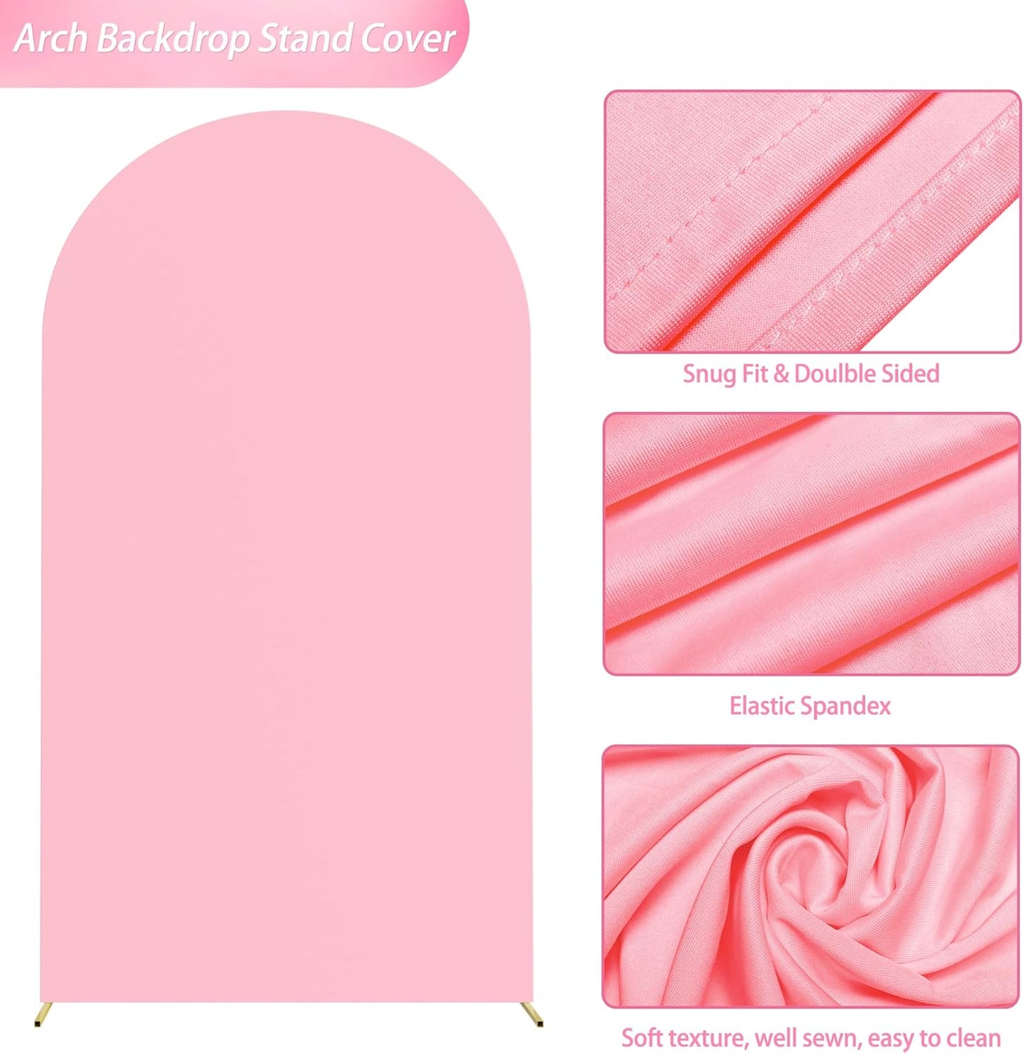 Wokceer 7.2 FT Wedding Arch Backdrop Stand and Arch Cover Metal Arch Stand with Arch Stand Cover for Birthday Party Wedding Ceremony Bridal Baby Shower Event Decor