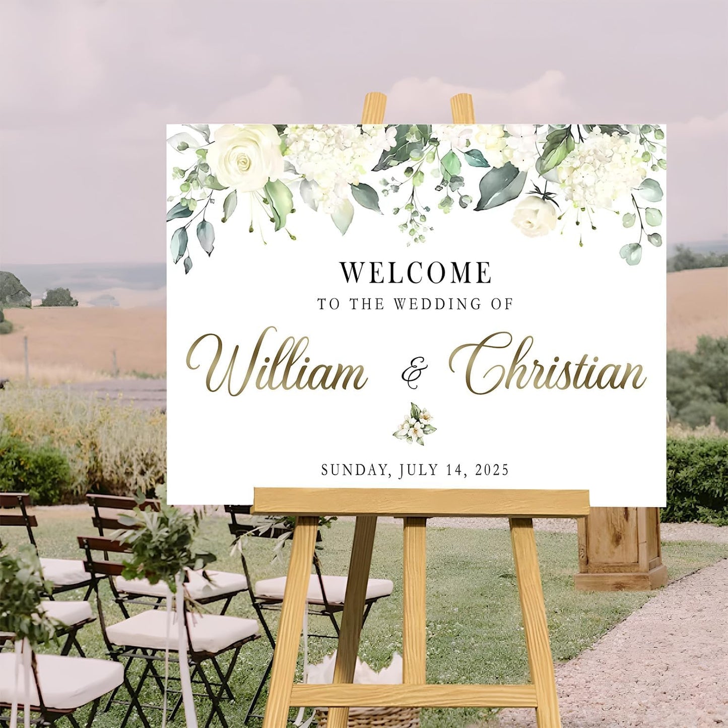 Welcome To Our Wedding Sign, Custom Wedding Welcome Sign, Easel Stand For Wedding Sign, Engagement Yard Sign, Rustic Wedding Decorations For Ceremony