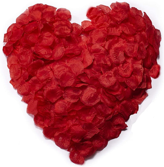 ocharzy 3000 PCS Red Rose Petals, Artificial Silk Flower Rose Petals, Fake Rose Petals for Wedding Decorations, Romantic Night, Proposal, Anniversary,Parties, Events