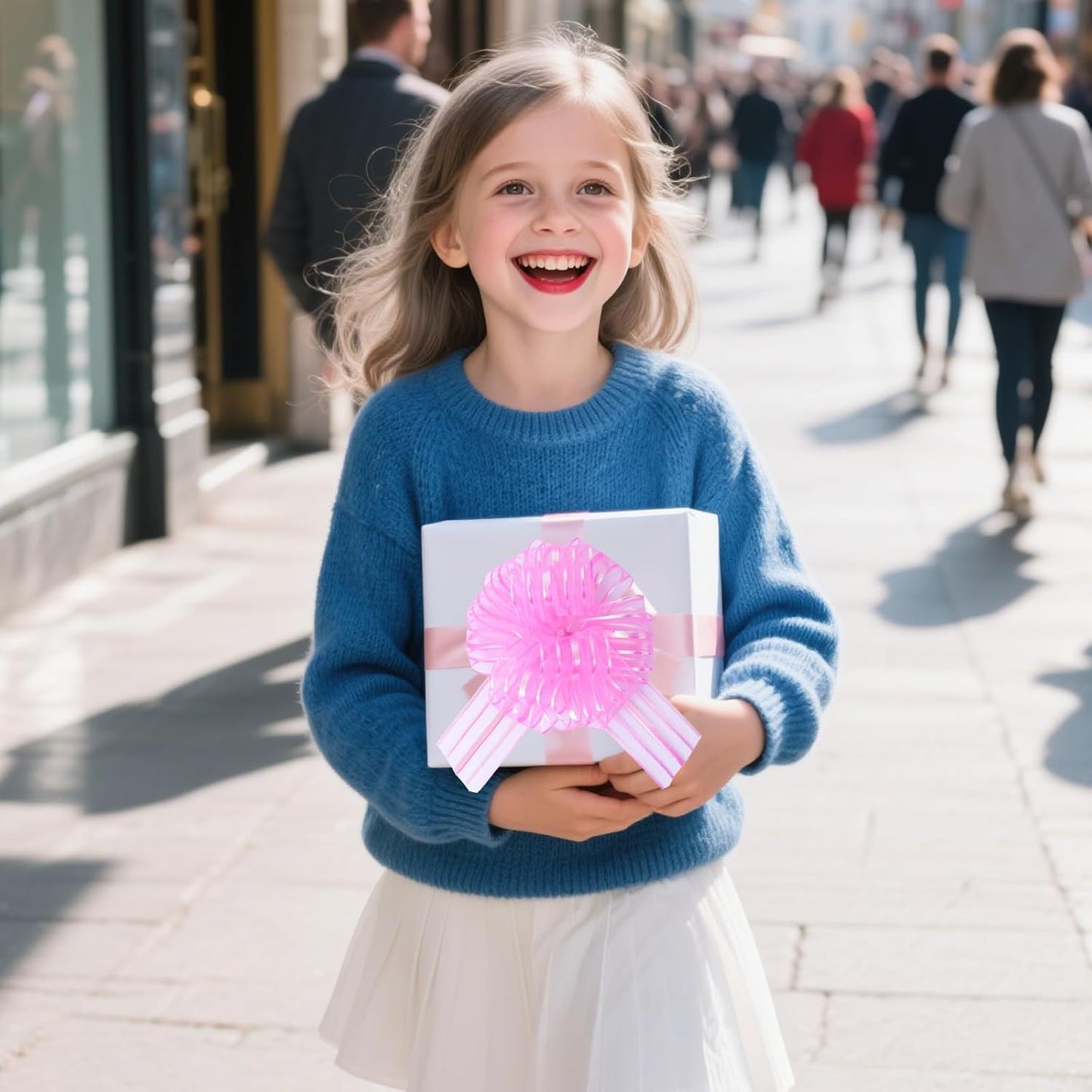 6 Pcs 6 Inch Large Organza Pull Bow Ribbon – Elegant Gift Bows for Wedding Decorations, Christmas Wrapping, Birthday Parties, Car Decor, Gift Baskets, and Valentine's Day Packaging(Pink)