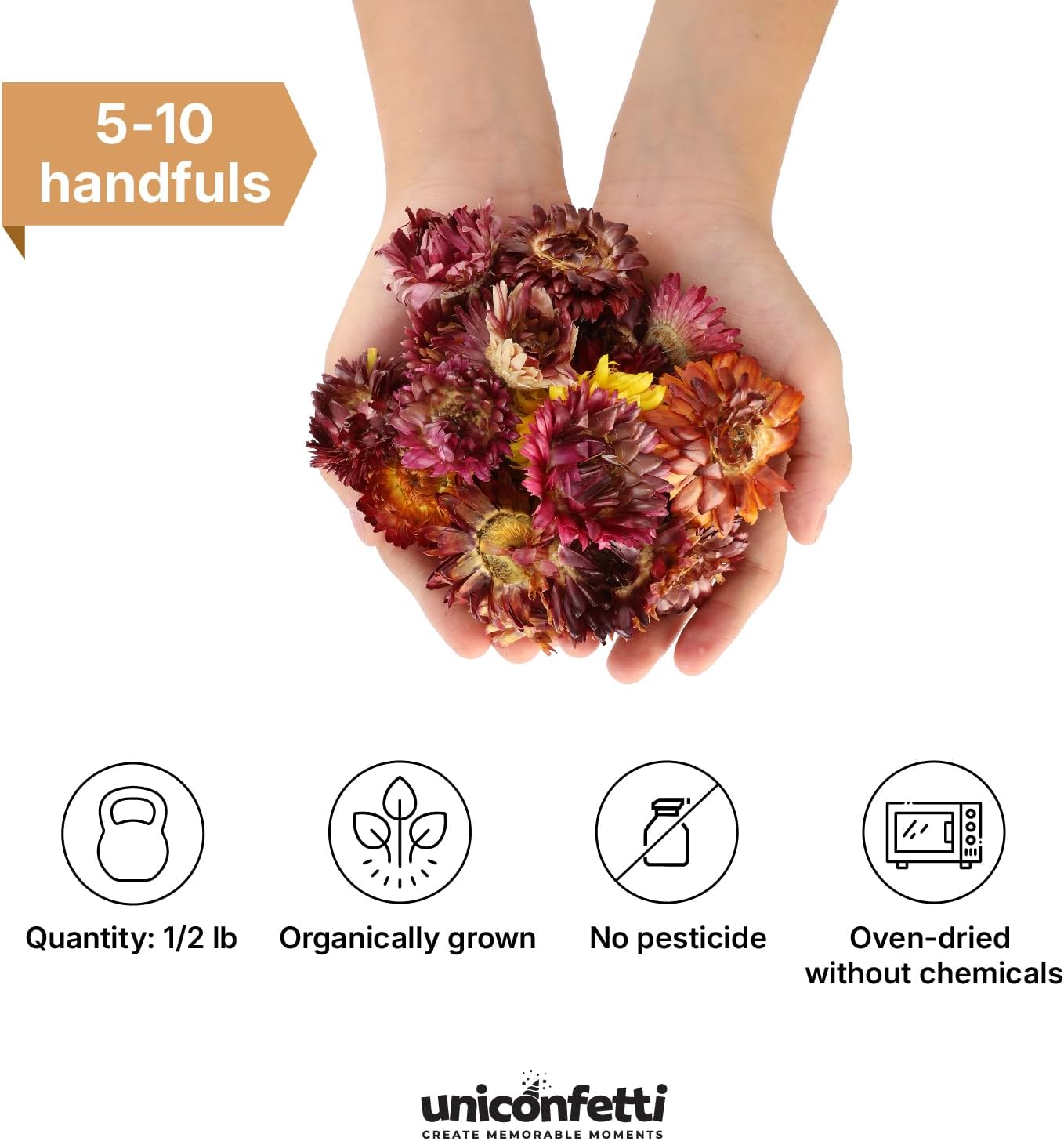Dried Flower Chrysanthemum Biodegradable Confetti - Real Flower Petals for Weddings, Flower Girl Toss, Wedding Send Off Ideas, Party Table Decoration | Boxed - 8oz (0.5lbs)