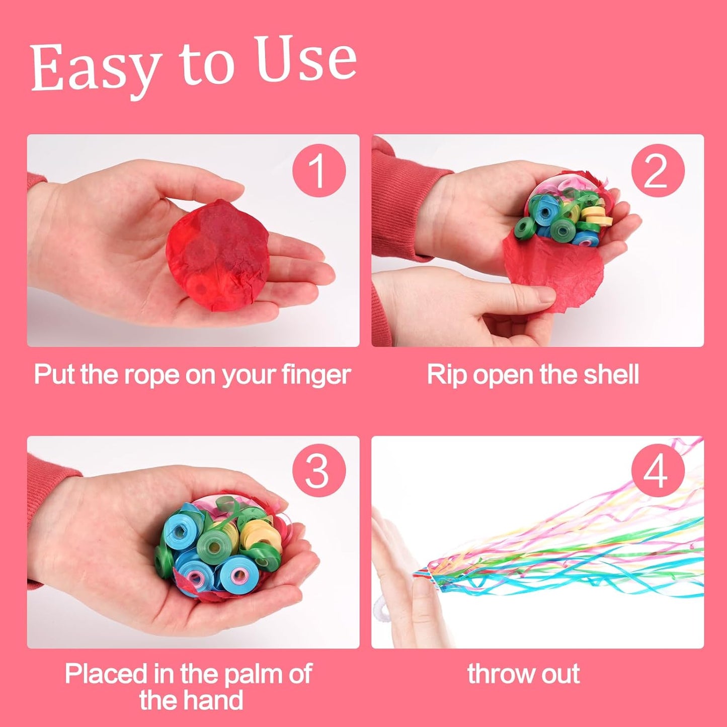 Confetti Poppers, 20Pack Plastic No Mess Streamers, Party Poppers for Birthday,Wedding,Celebrations,Graduation Party (Colorful, 20 Pack)